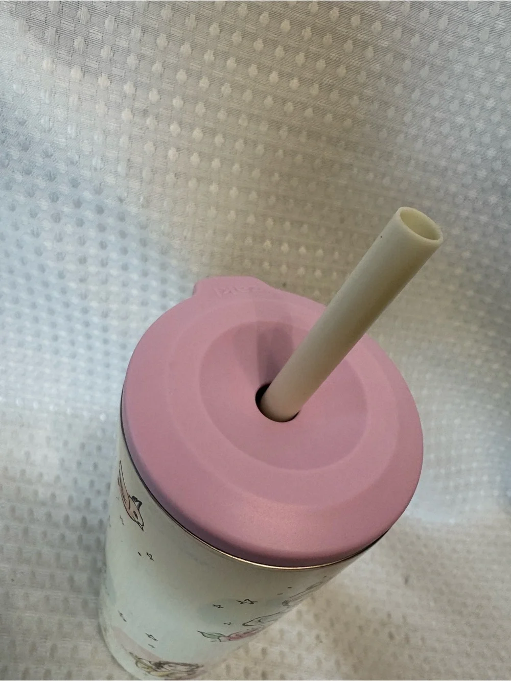 Zak! Disney Princess Pink-Trim Stainless Tumbler with Straw